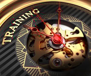 Training on Black-Golden Watch Face with Closeup View of Watch Mechanism.-2